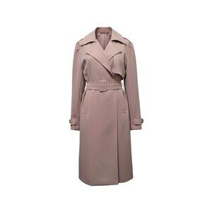 Prima Womens L Belted Trench Coat Beige w/ Bonus Scarf Set Preppy Heritage